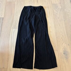 Zara pleated Black Wide-Leg Pants